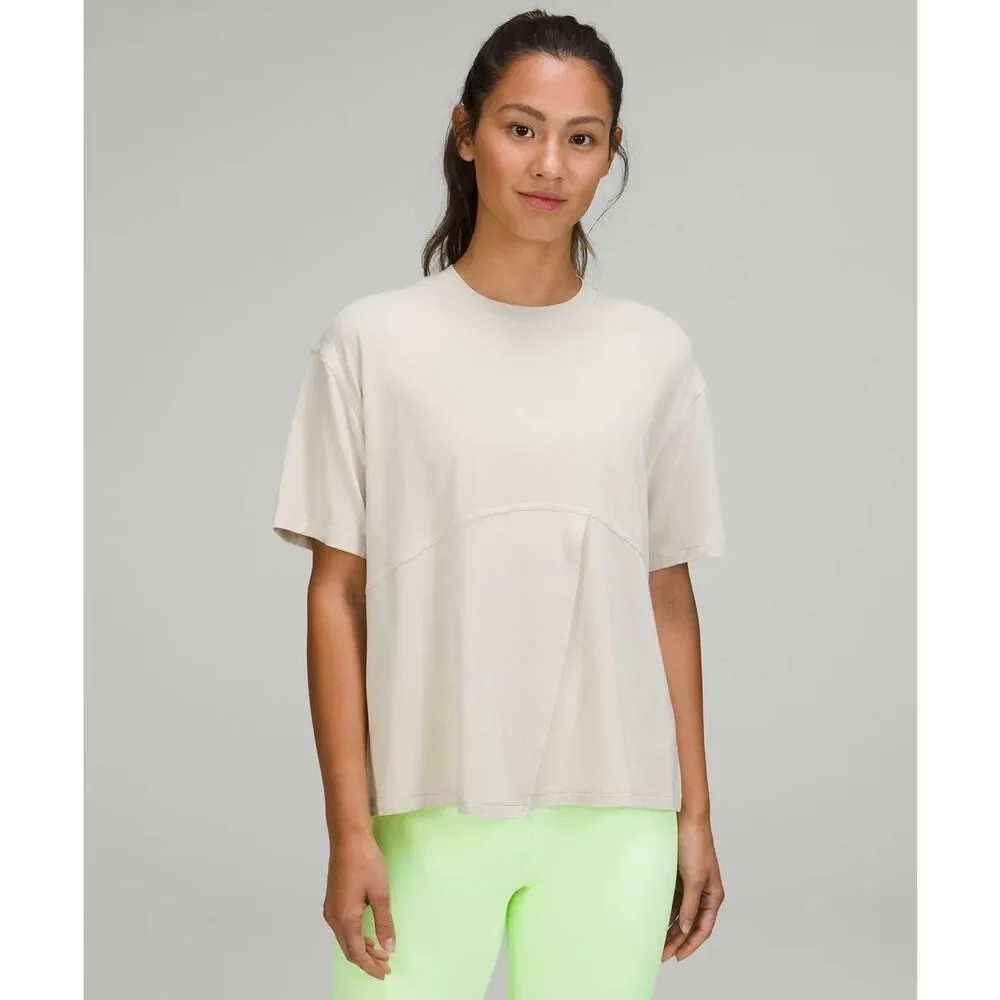 Lululemon Modal-Silk Blend Tie-Front Yoga T-Shirt